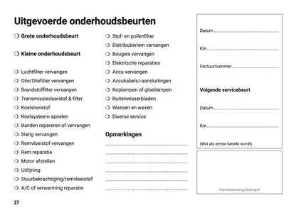 Cupra Maintenance Book | Dutch