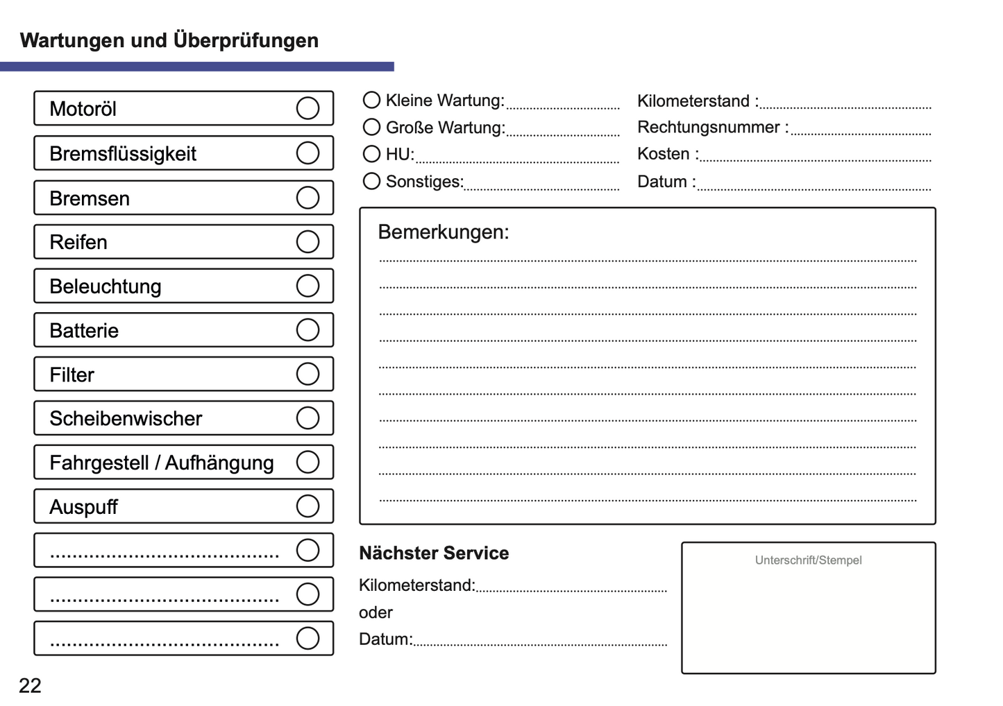 Fiat Maintenance Book | German