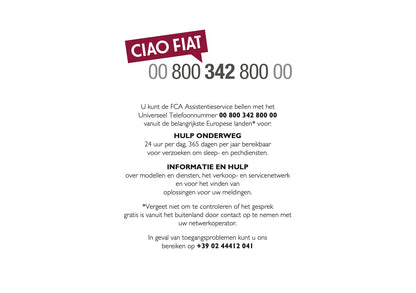 2021 Fiat Warranty & Service Book | Dutch
