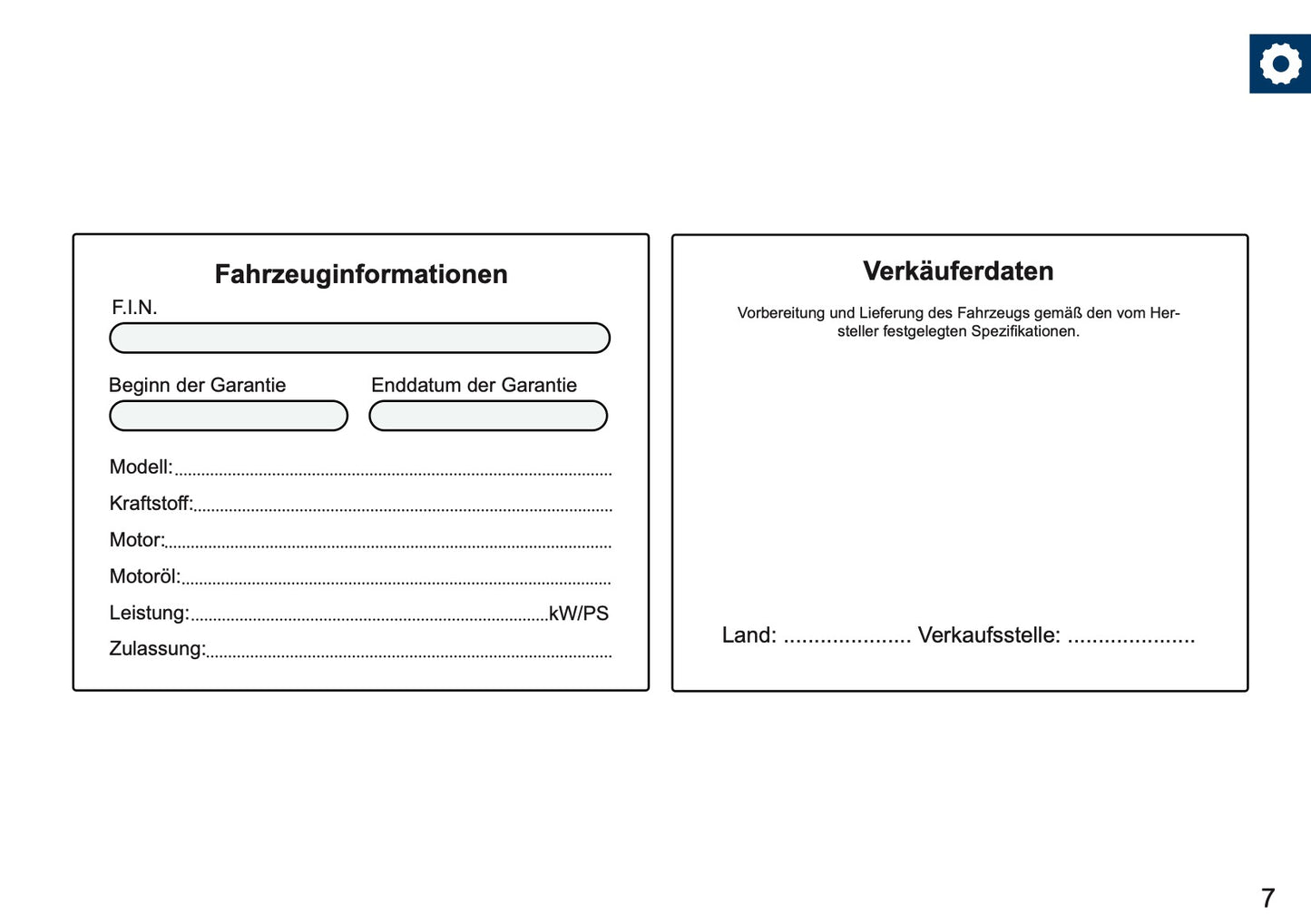 Ford Maintenance Book | German