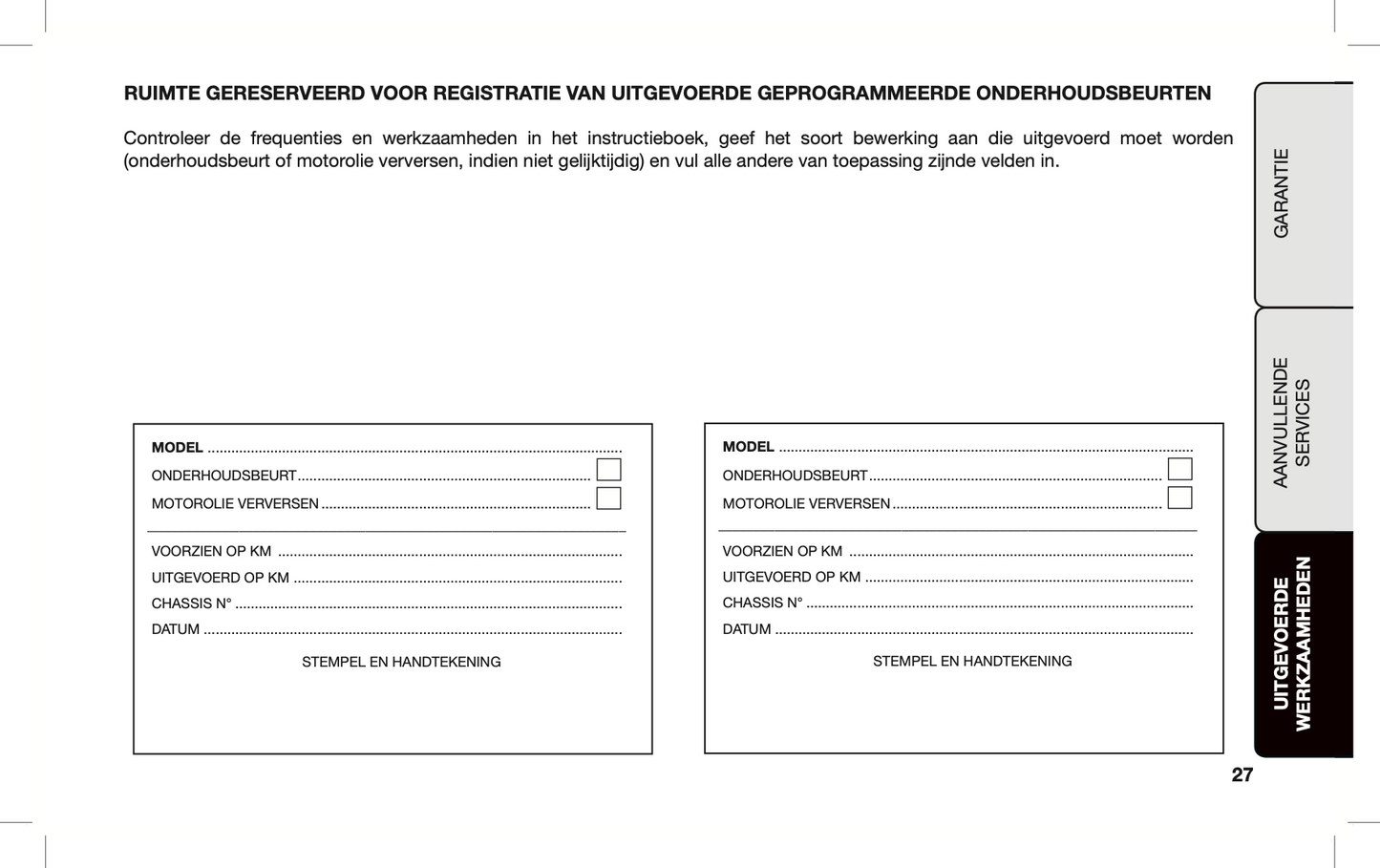 2020-2021 Jeep Compass Warranty and Service Book | Dutch