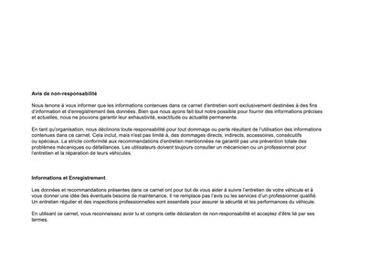 Kia Maintenance Book | French