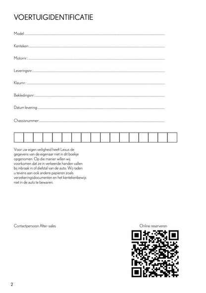 2022 Lexus Maintenance Book | Dutch