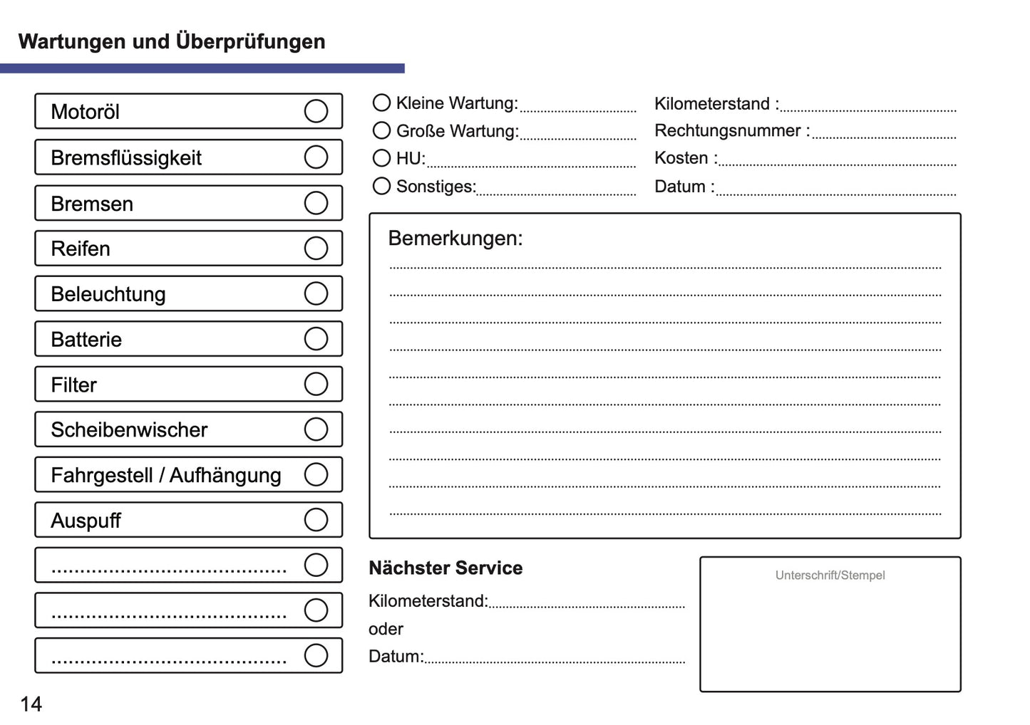 Serviceheft Land Rover | Deutsch