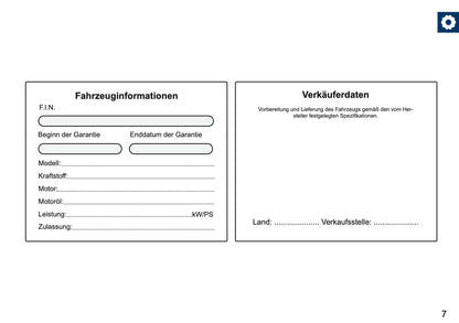 Serviceheft Mini | Deutsch