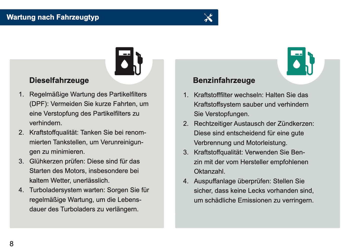 Serviceheft Mini | Deutsch