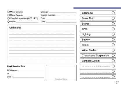 Nissan Maintenance Book | English