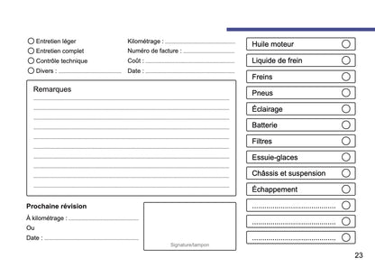 Renault Maintenance Book | French