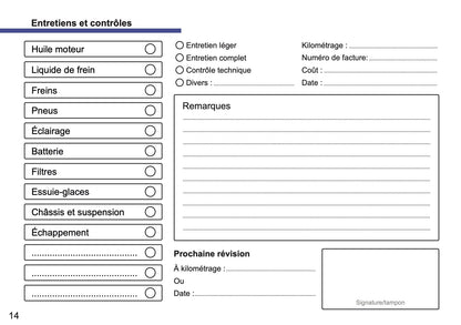 Seat Maintenance Book | French