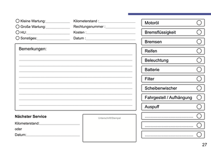 Skoda Maintenance Book | German