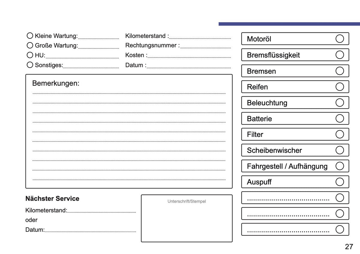 Suzuki Maintenance Book | German