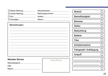 Toyota Maintenance Book | German