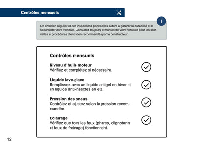 Toyota Maintenance Book | French