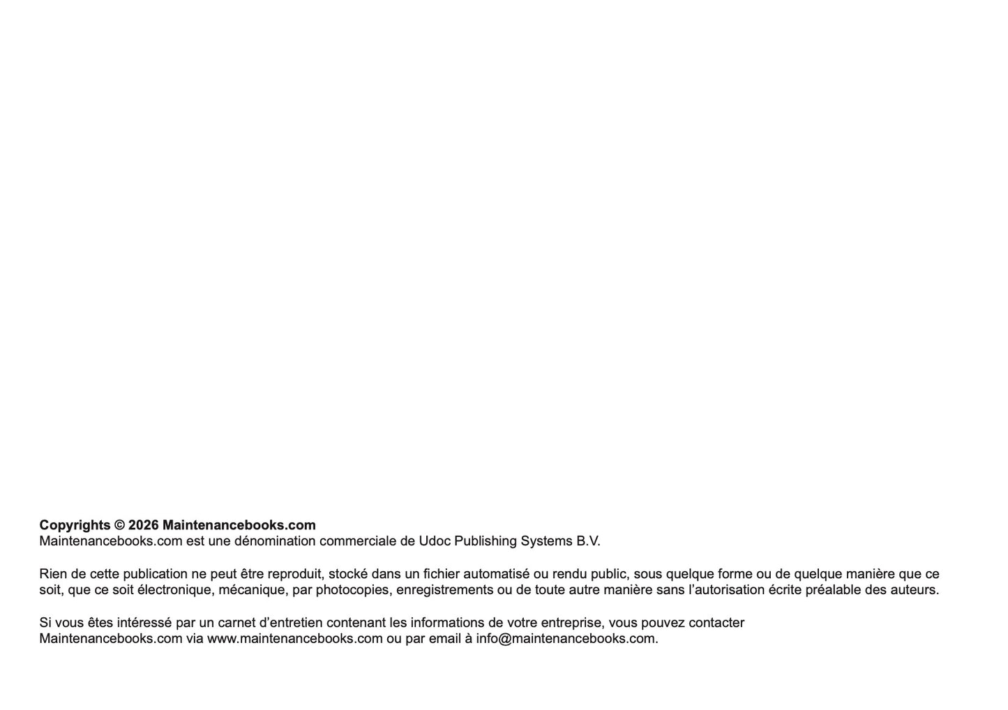 Volvo Maintenance Book | French