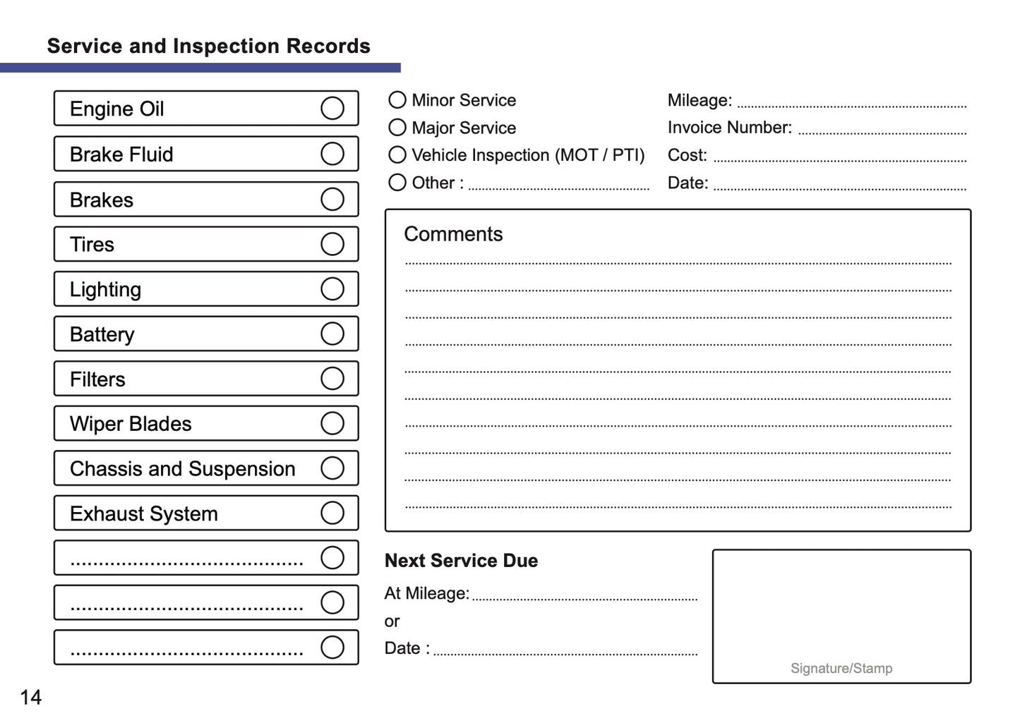 Volkswagen Maintenance Book | English
