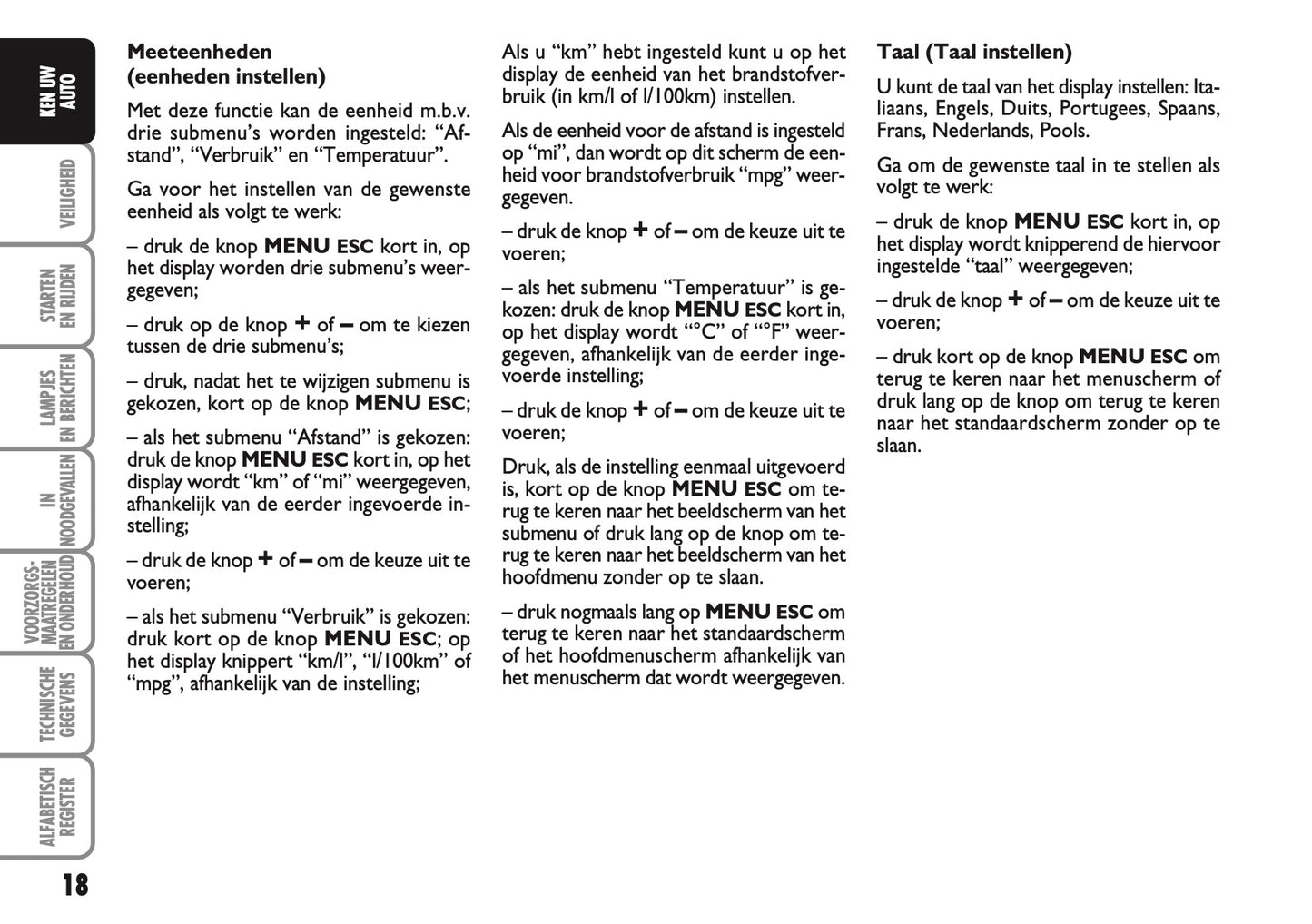 2010-2011 Abarth 500 Owner's Manual | Dutch