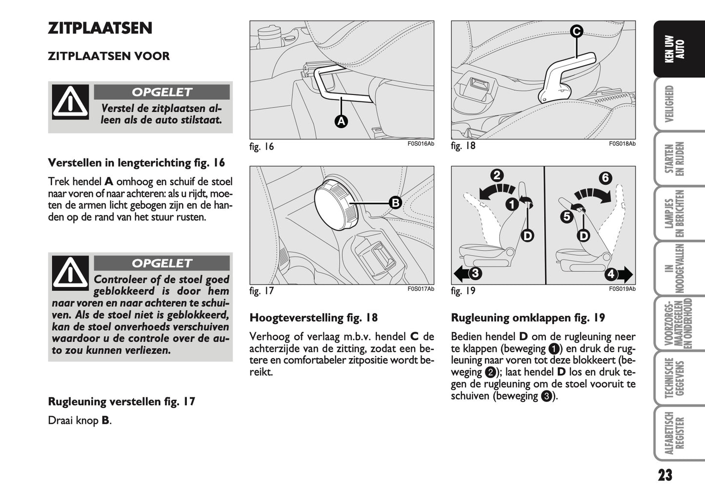 2010-2011 Abarth 500 Owner's Manual | Dutch