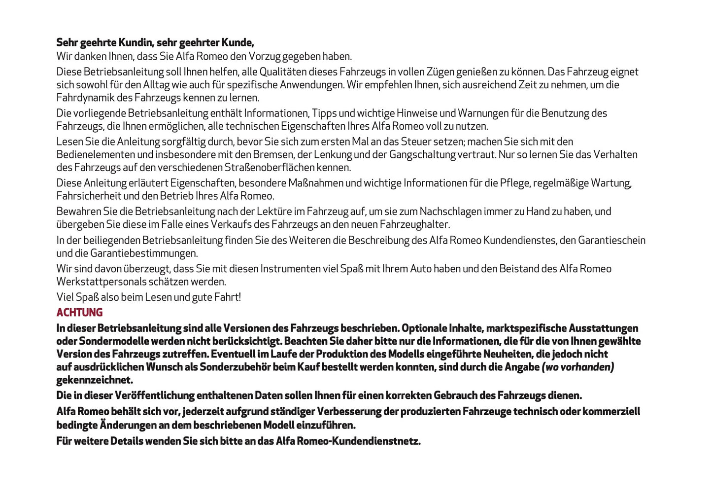 2020-2021 Alfa Romeo Giulia Bedienungsanleitung | Deutsch