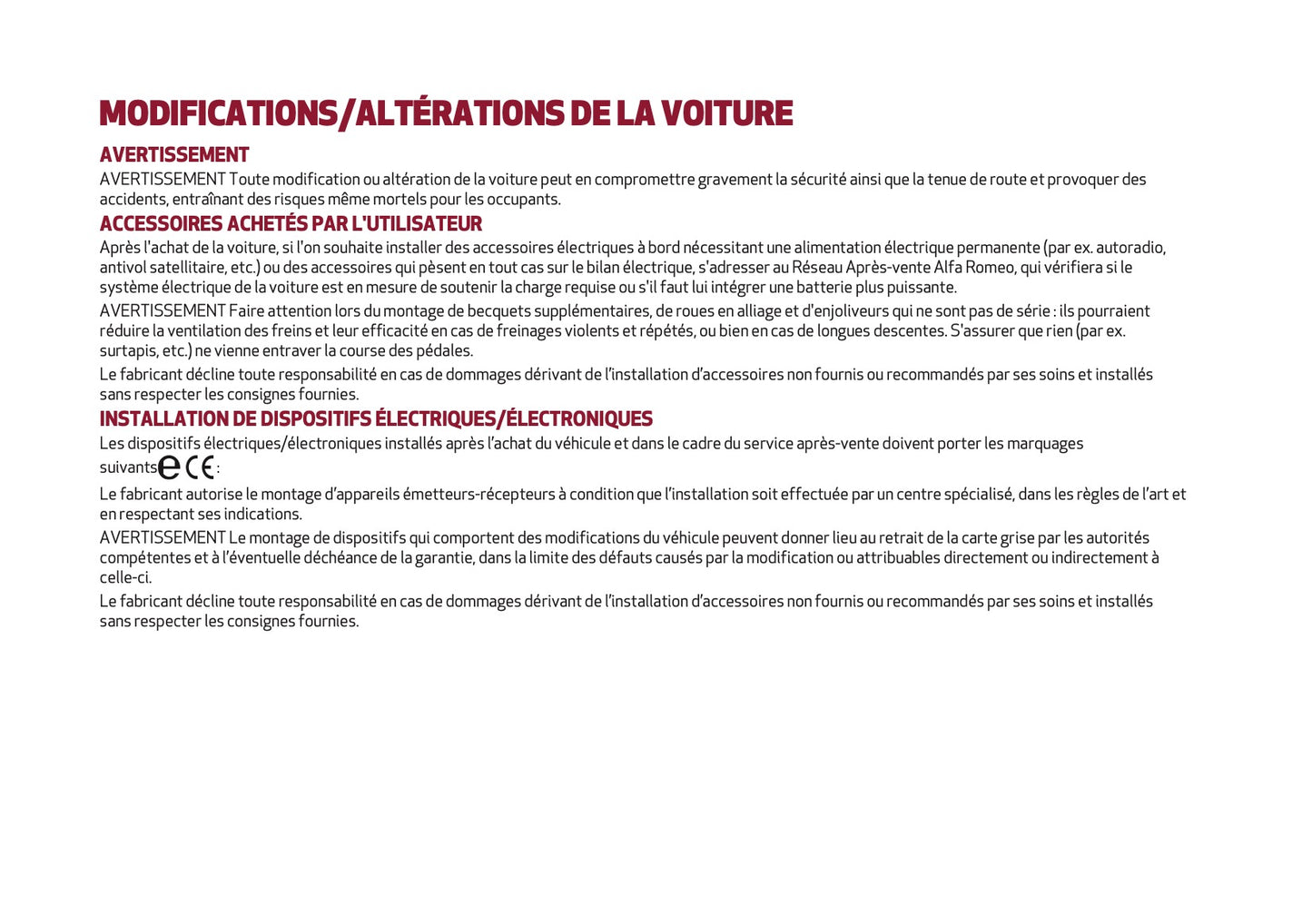 2026 Alfa Romeo Giulia Owner's Manual | French