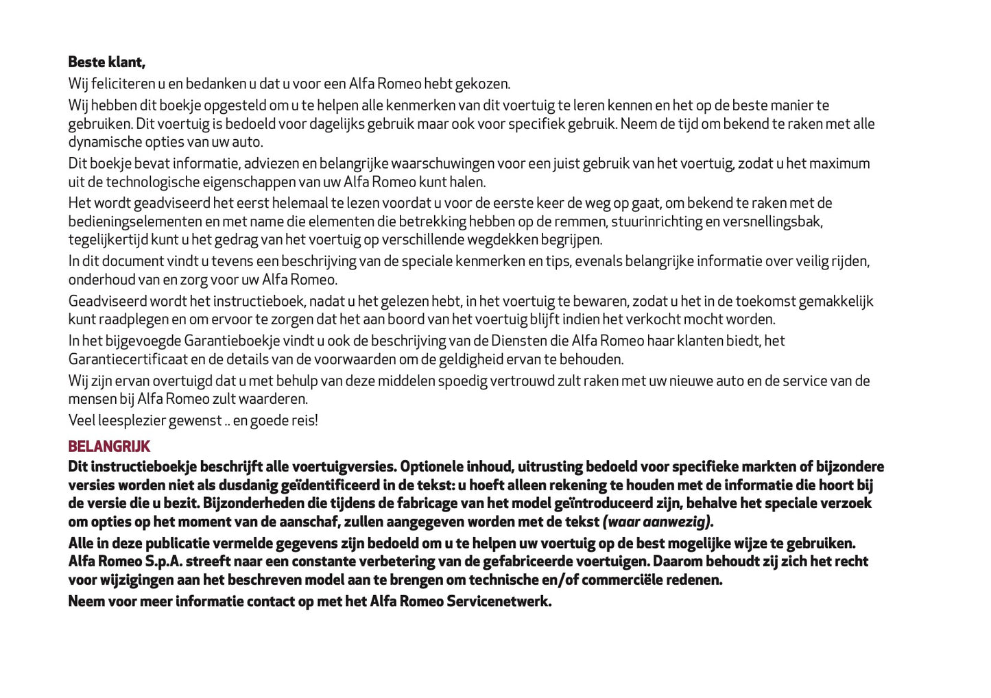 2018 Alfa Romeo Giulia Owner's Manual | Dutch