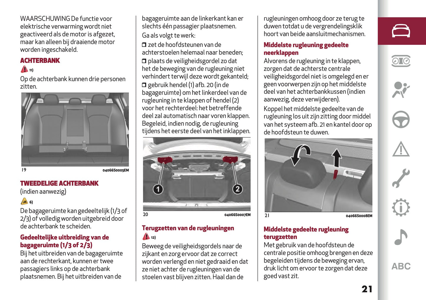 2020 Alfa Romeo Giulia Owner's Manual | Dutch