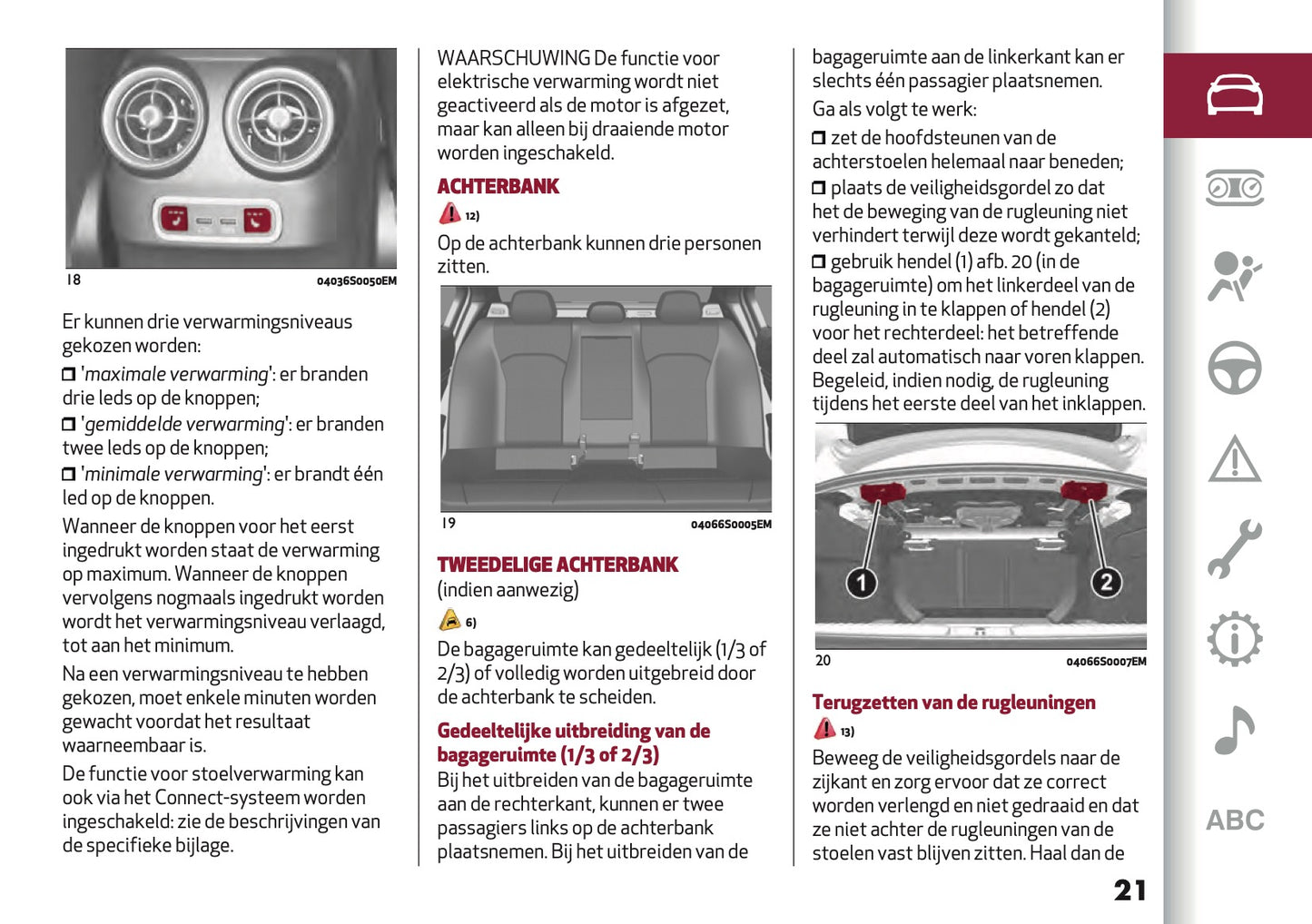 2020-2021 Alfa Romeo Giulia Owner's Manual | Dutch