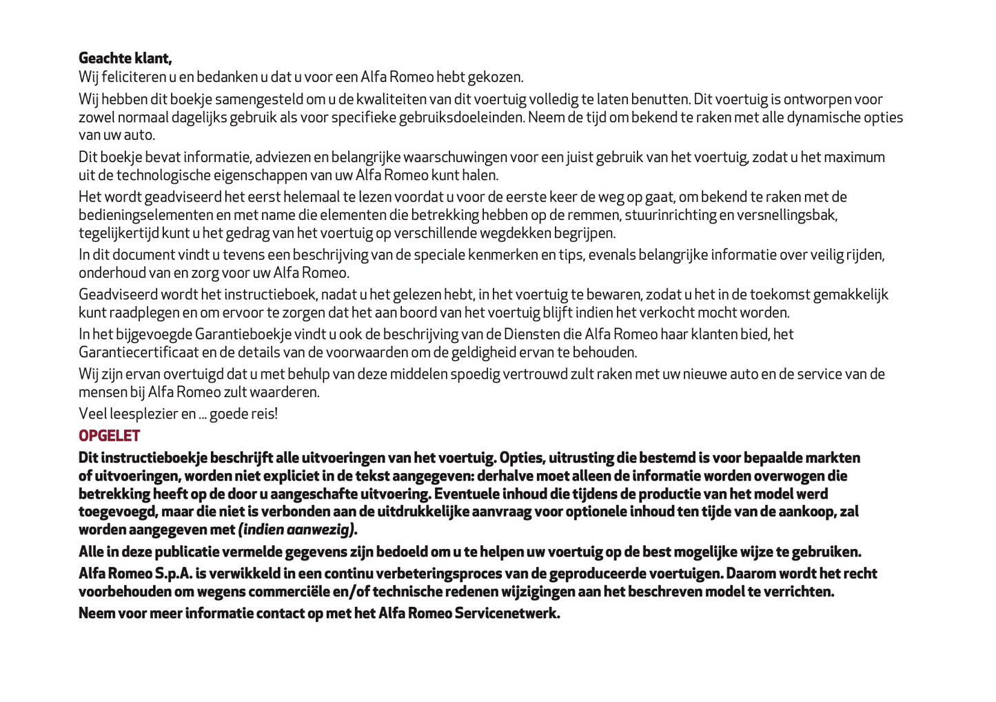 2020-2021 Alfa Romeo Giulia Owner's Manual | Dutch