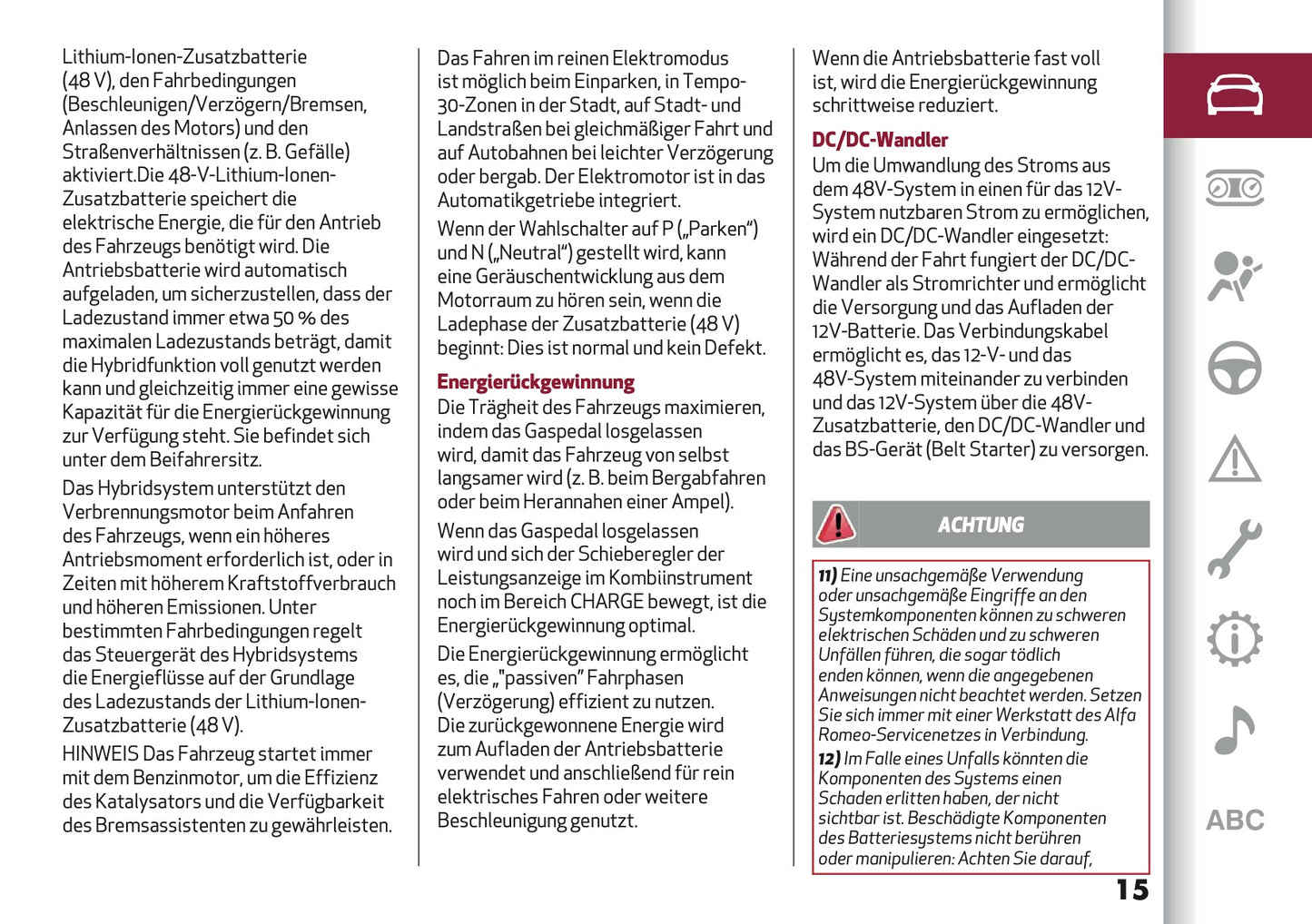 2025 Alfa Romeo Junior Bedienungsanleitung | Deutsch