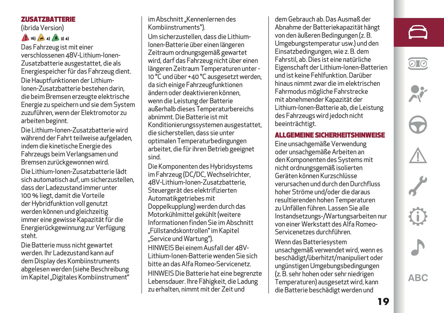 2025 Alfa Romeo Junior Bedienungsanleitung | Deutsch