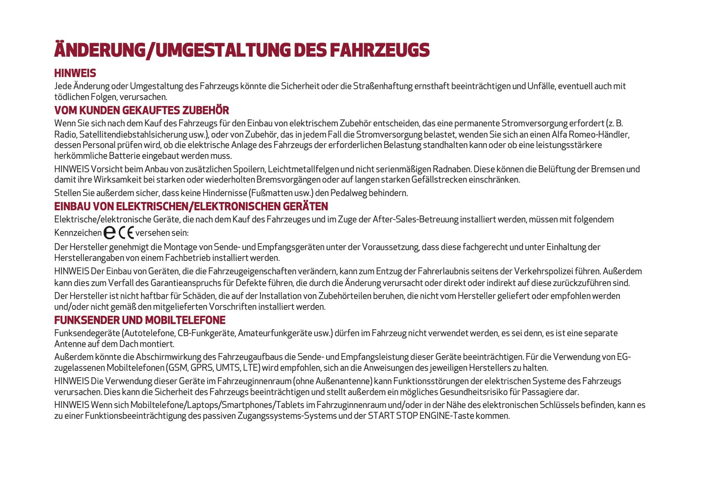 2025 Alfa Romeo Junior Bedienungsanleitung | Deutsch