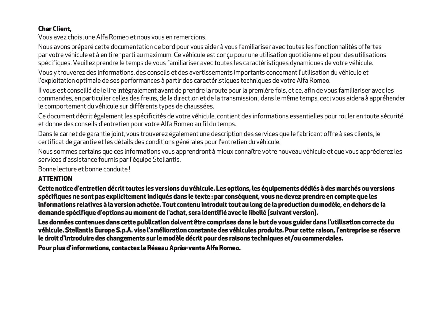 2025 Alfa Romeo Junior Owner's Manual | French