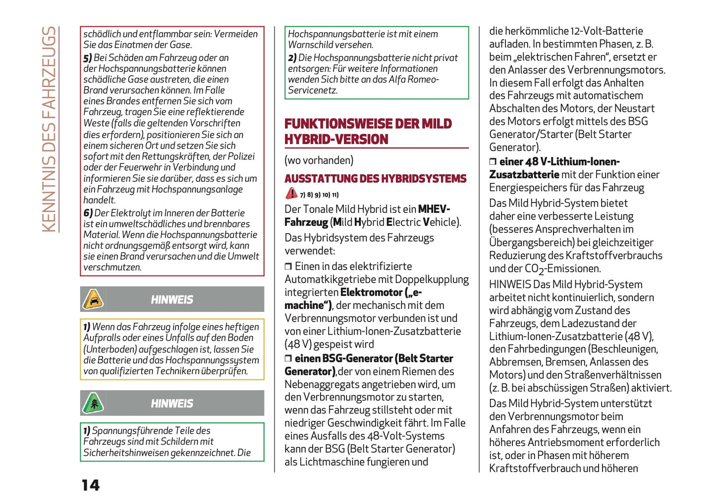 2024-2025 Alfa Romeo Tonale Bedienungsanleitung | Deutsch