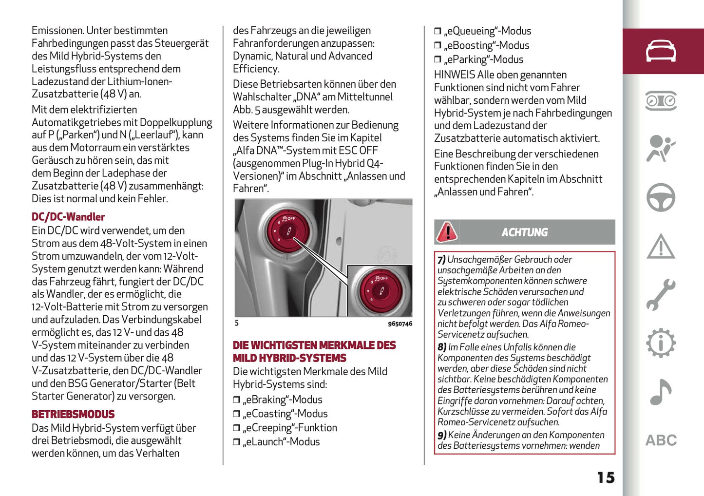 2024-2025 Alfa Romeo Tonale Bedienungsanleitung | Deutsch