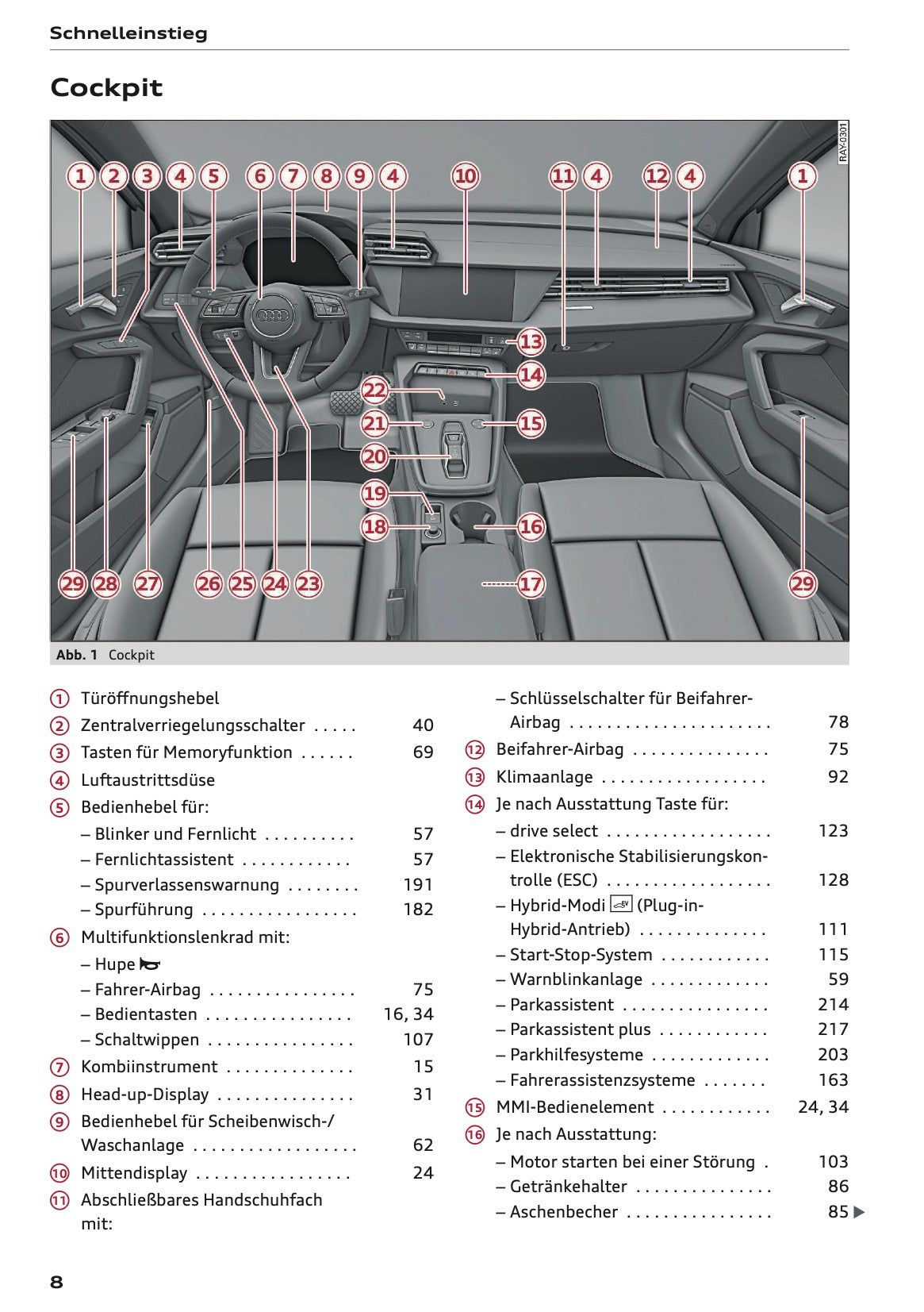 2025-2026 Audi A3 Owner's Manual | German