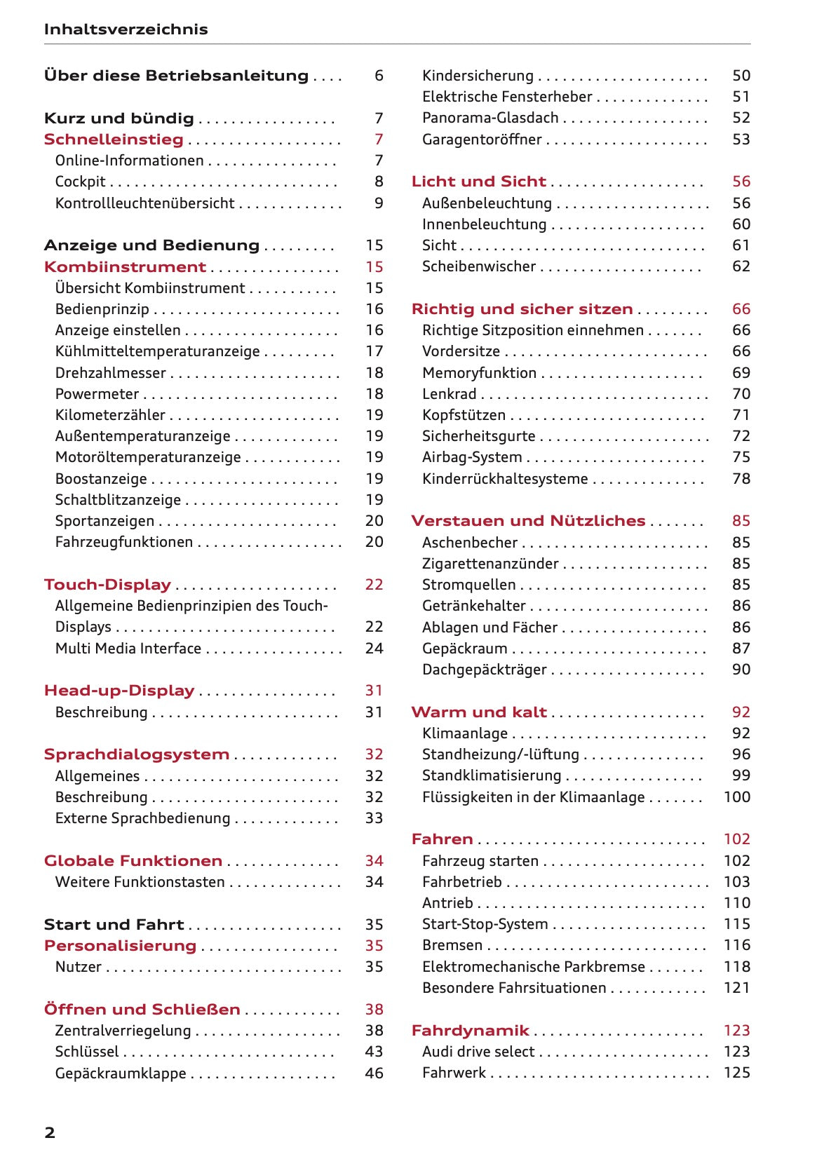 2025-2026 Audi A3 Owner's Manual | German