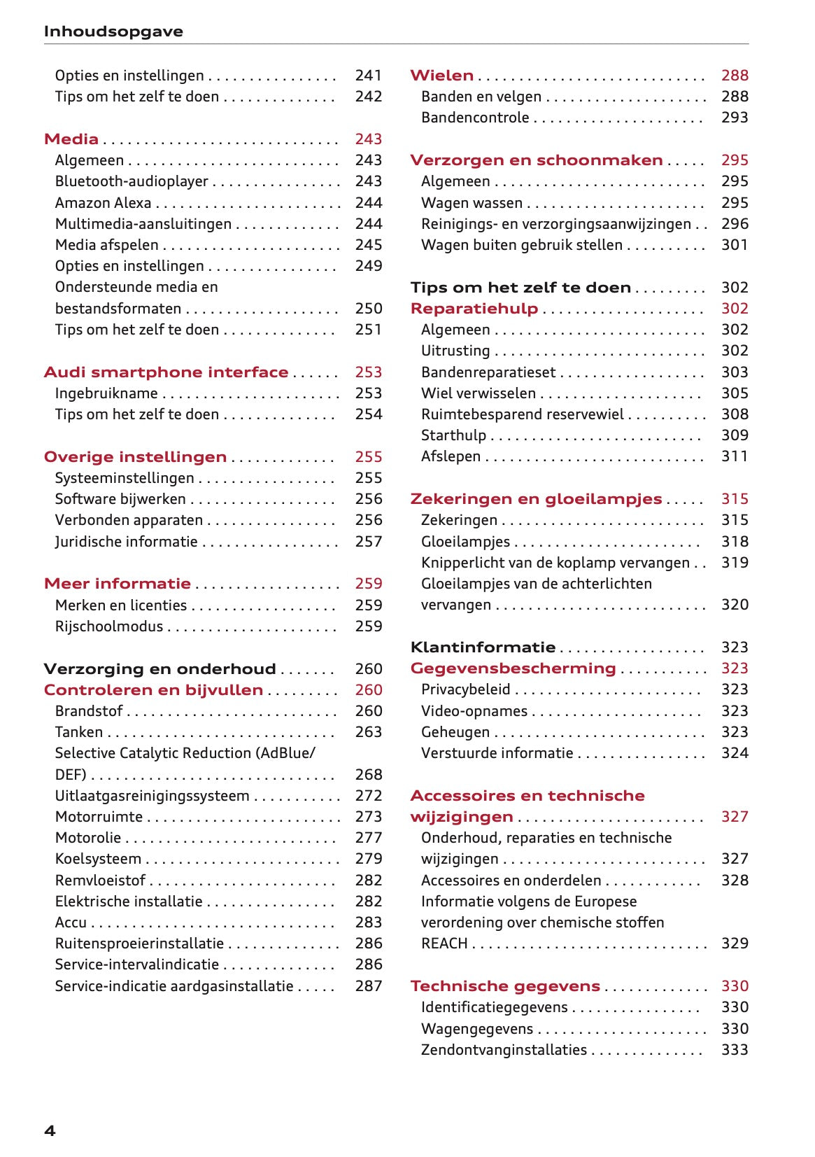 2020-2021 Audi A3 Owner's Manual | Dutch