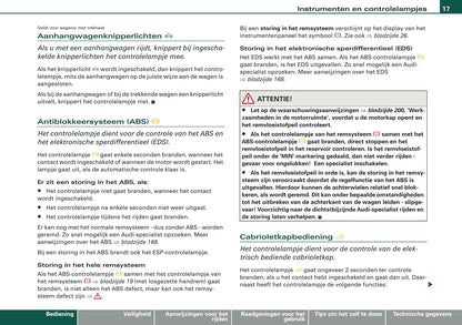2007-2008 Audi A4 Cabriolet Owner's Manual | Dutch