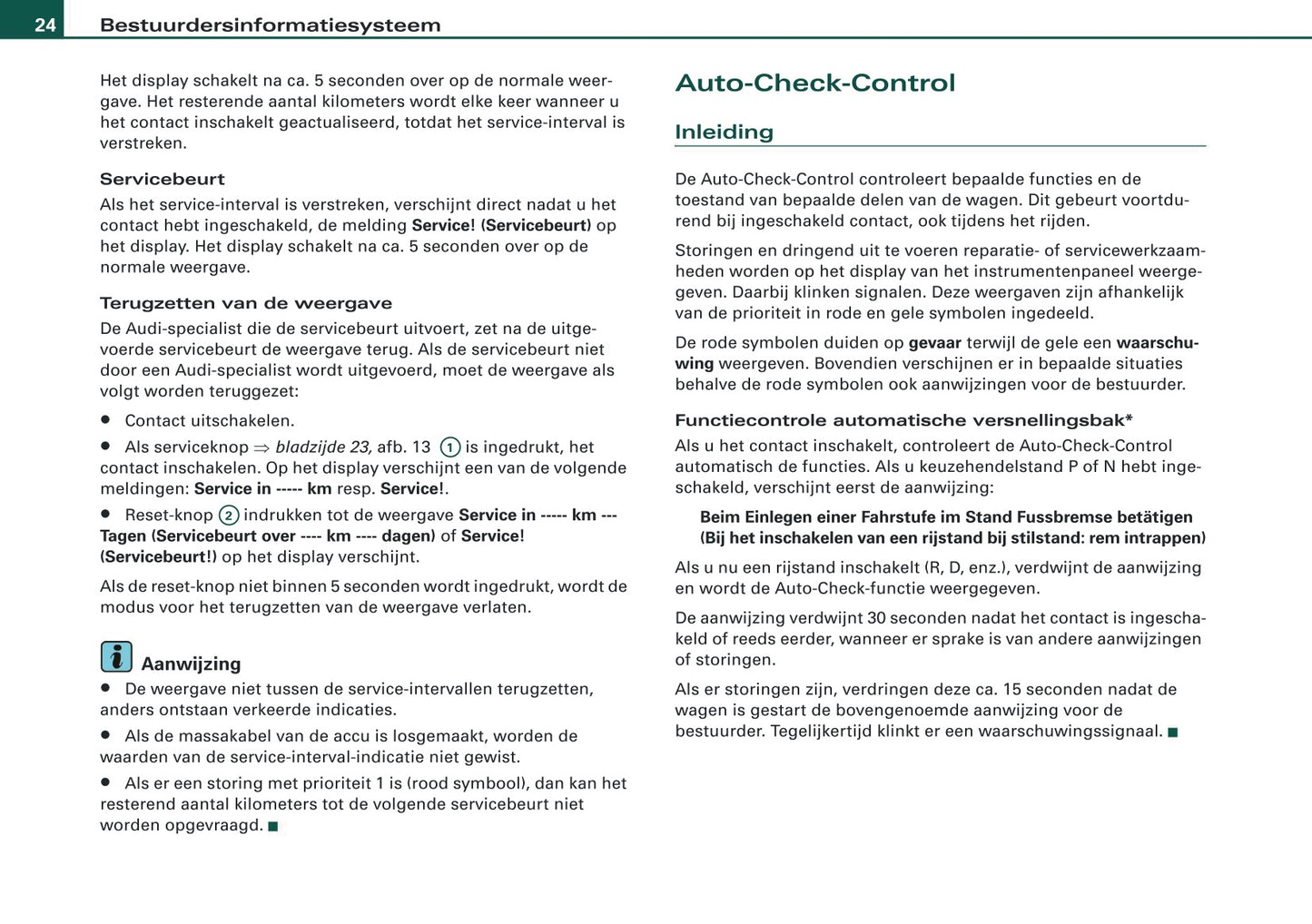 2007-2008 Audi A4 Cabriolet Owner's Manual | Dutch