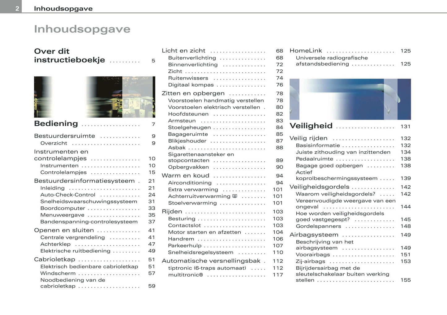 2007-2008 Audi A4 Cabriolet Owner's Manual | Dutch