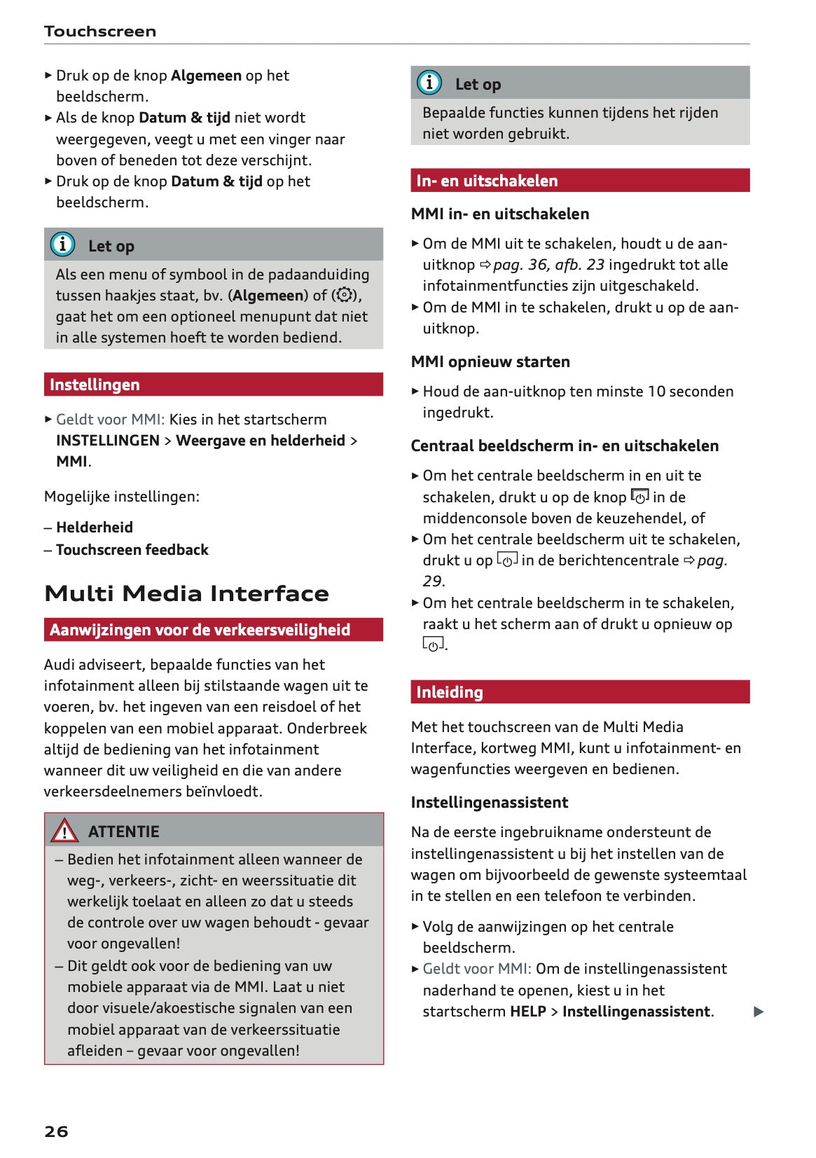 2021-2022 Audi A4 Owner's Manual | Dutch