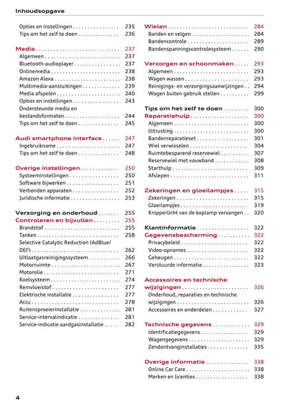 2021-2022 Audi A4 Owner's Manual | Dutch