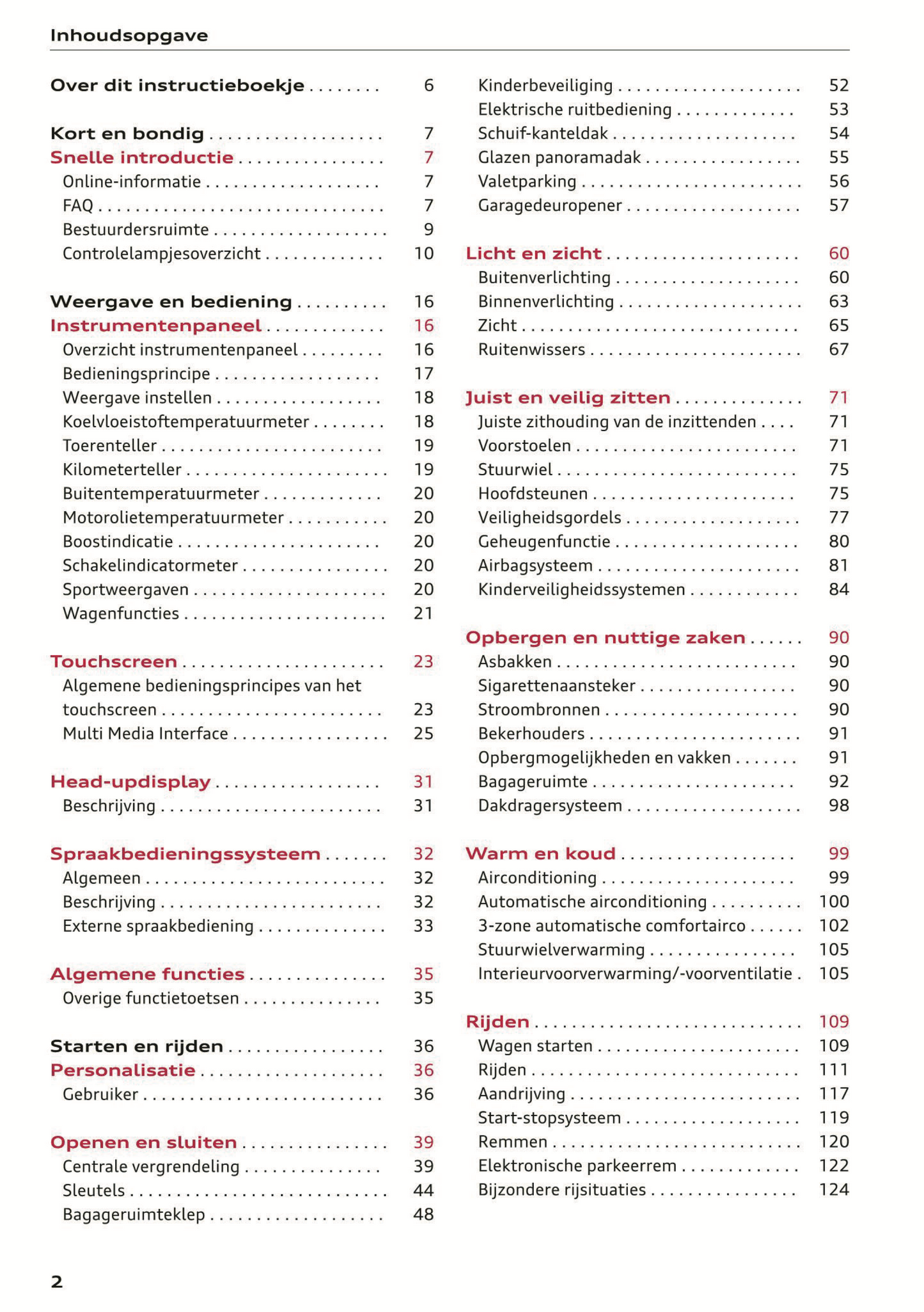 2021 Audi A4/S4/RS 4 Owner's Manual | Dutch