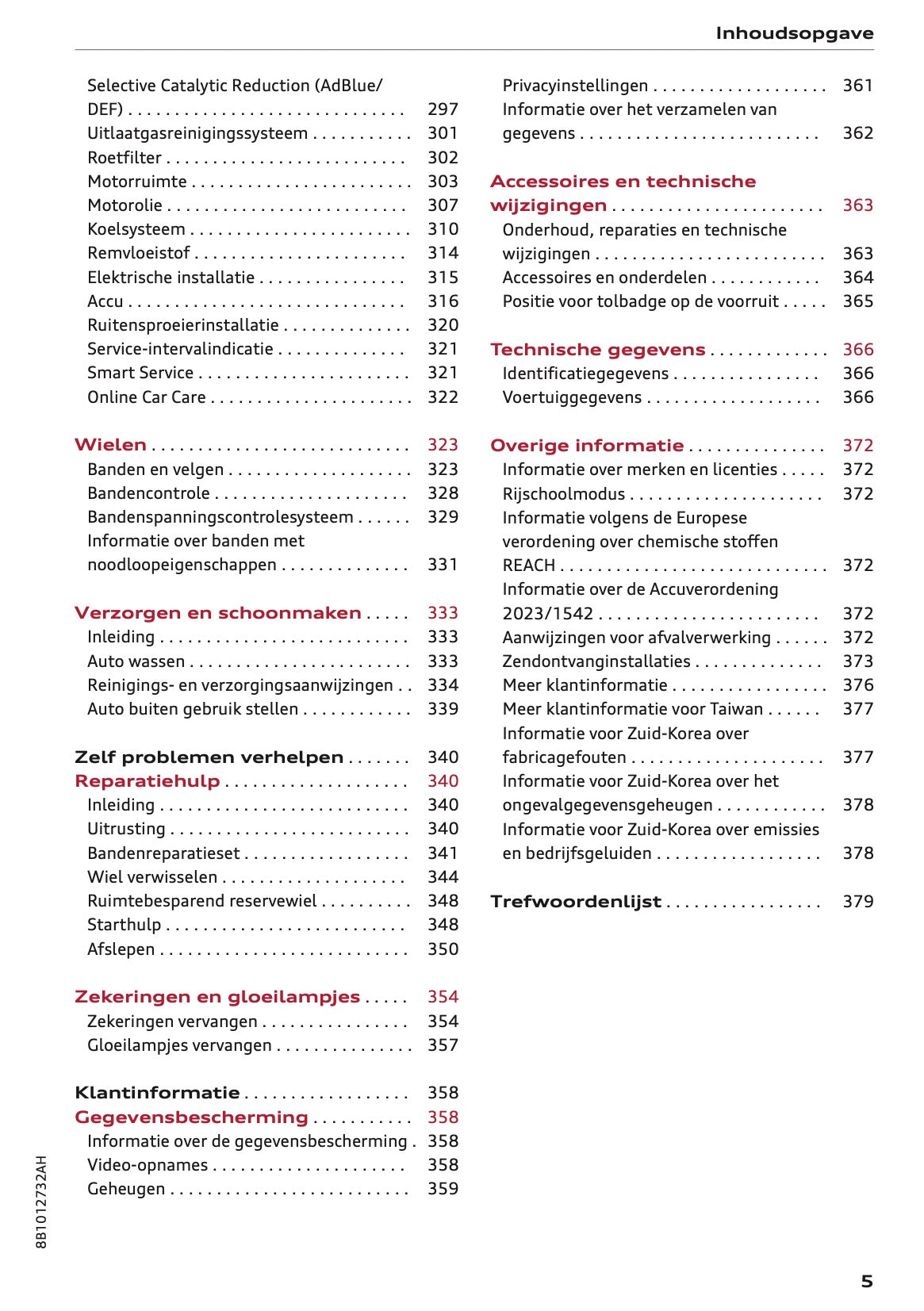 2026 Audi A5 Owner's Manual | Dutch