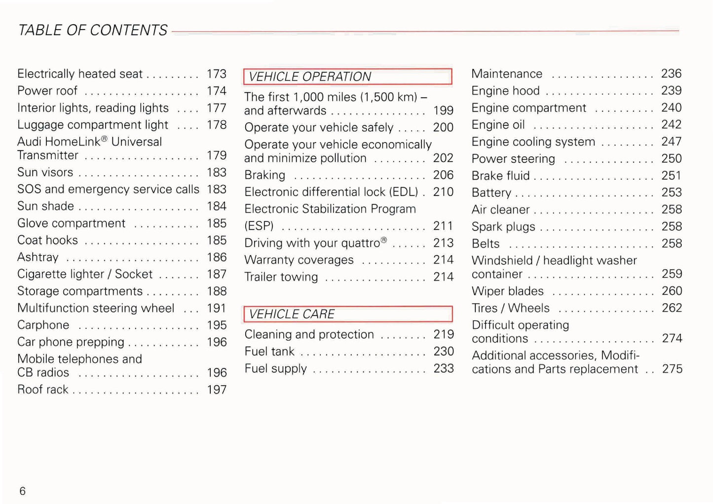 2002 Audi A6 Avant Owner's Manual | English US