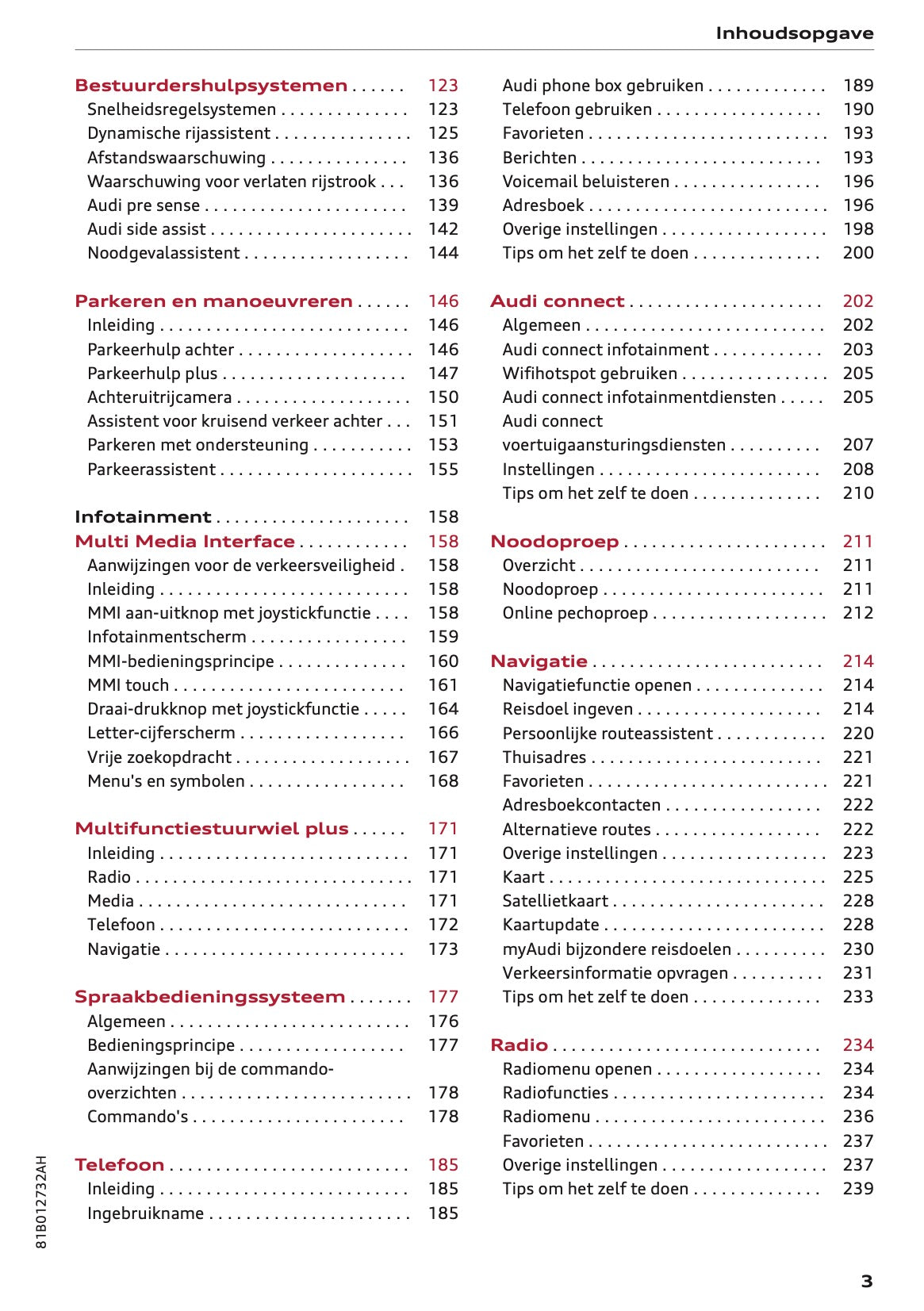 2023-2024 Audi Q2 Owner's Manual | Dutch