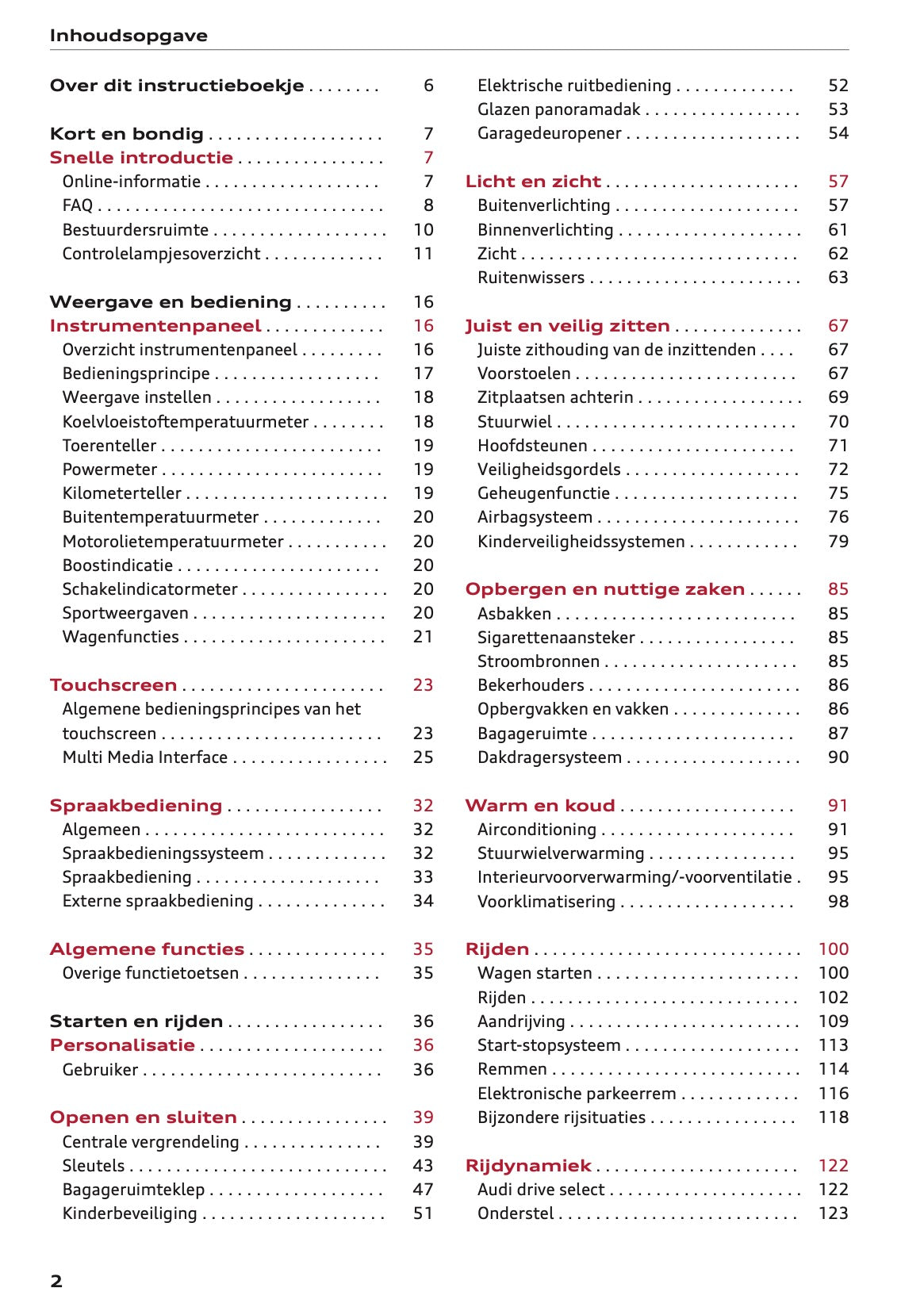 2022 Audi Q3 Owner's Manual | Dutch