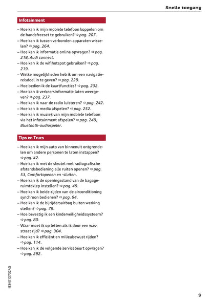 2023-2024 Audi Q3 Owner's Manual | Dutch