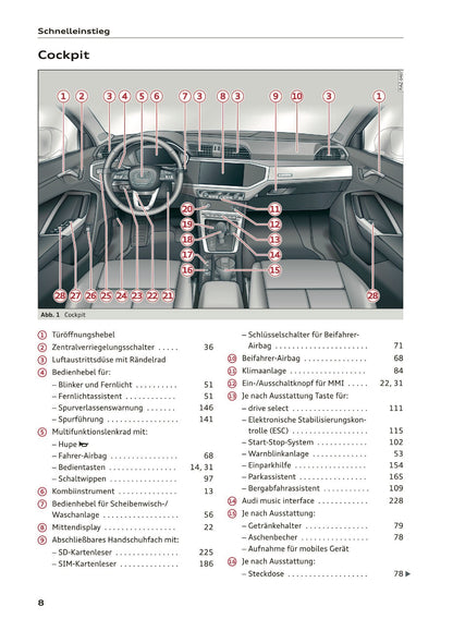 2019-2020 Audi Q3/RS Q3 Bedienungsanleitung | Deutsch