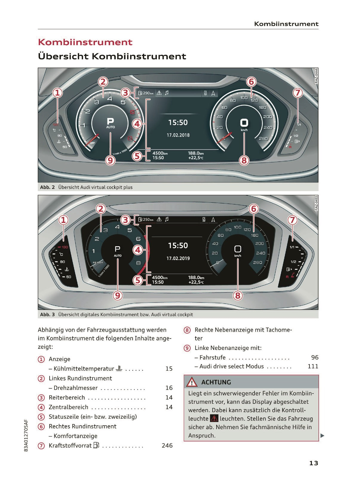 2019-2020 Audi Q3/RS Q3 Bedienungsanleitung | Deutsch