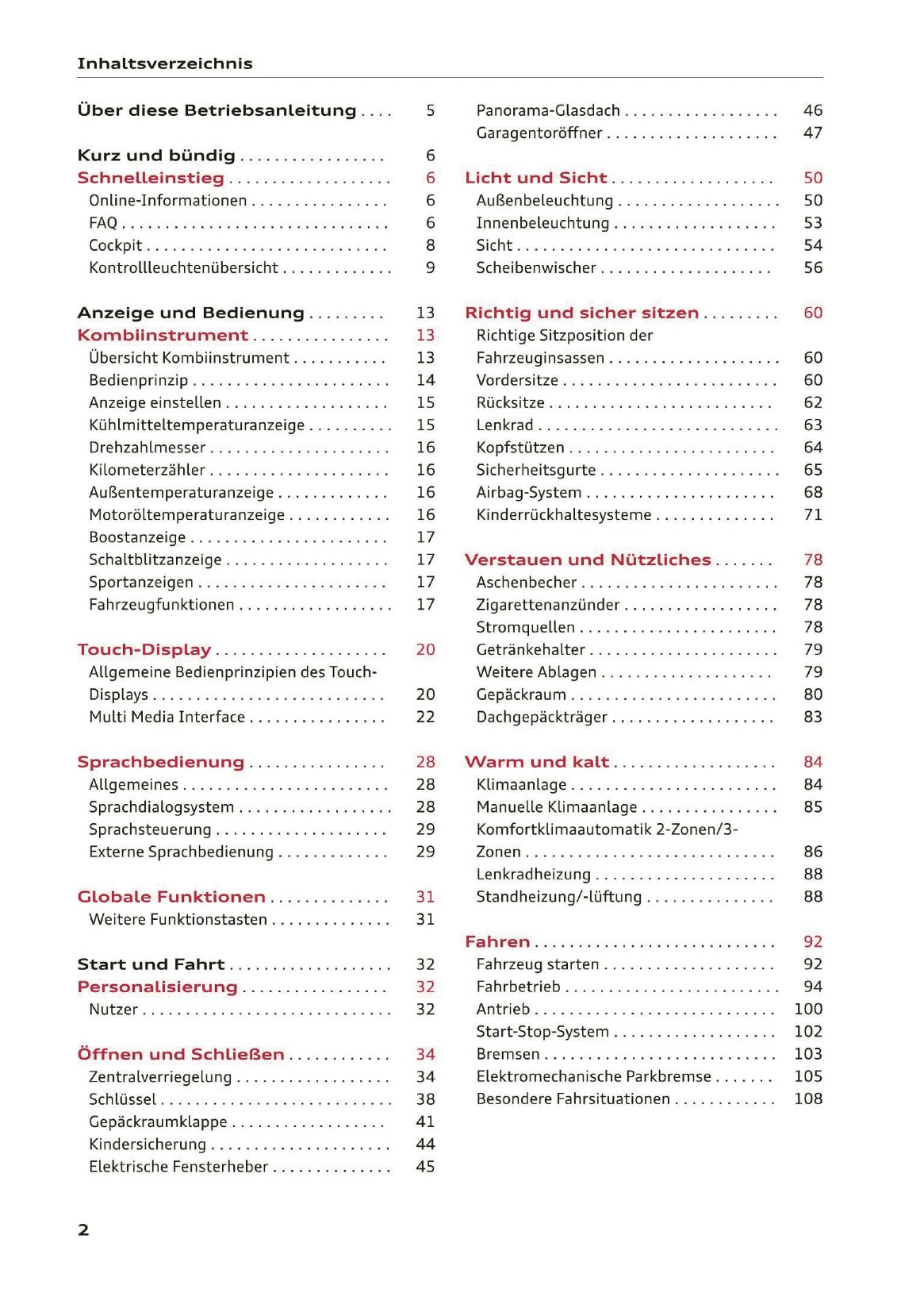 2019-2020 Audi Q3/RS Q3 Bedienungsanleitung | Deutsch